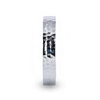SILVERADO Silver Hammered Finish Flat Style Wedding Band - 4mm & 8mm