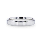 LUCY Silver Polished Finish Flat Center Women's Wedding Band With Beveled Edges - 4mm