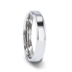 LUCID Silver Polished Finish Flat Center Wedding Band With Beveled Edges - 4mm & 8mm - Thorsten Rings