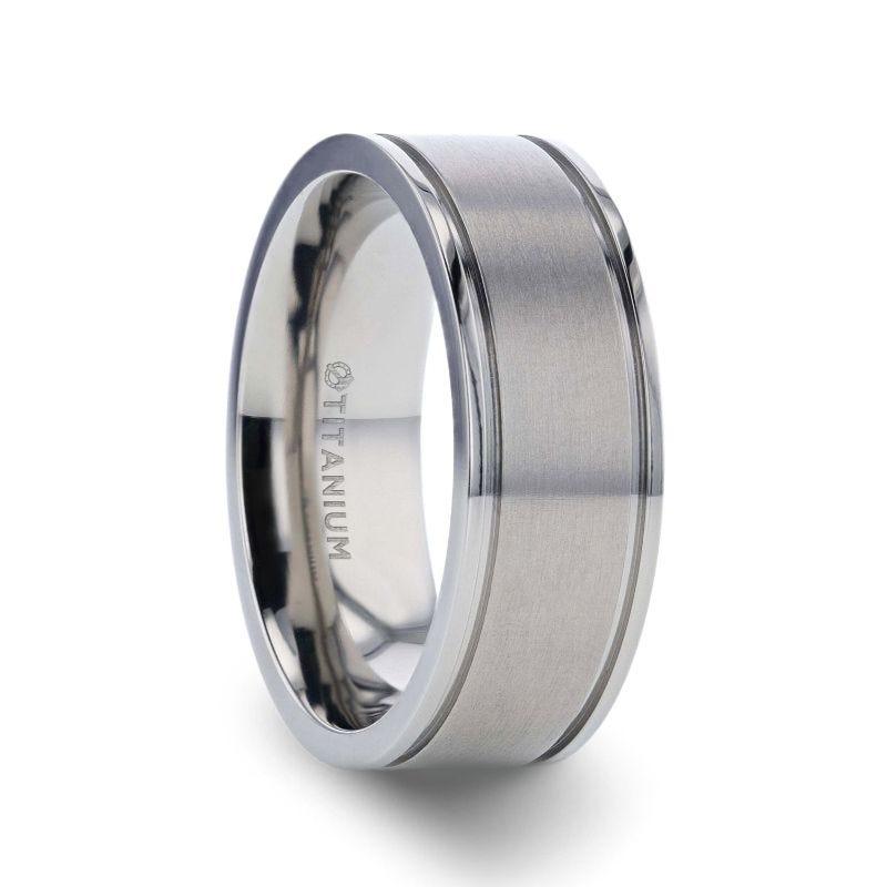 FAIRFIELD Flat Satin Finish Titanium Ring - 8mm - Thorsten Rings