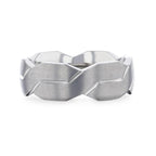 ENDURE Interlocking Infinity Symbol Flat Brushed Titanium Men's Wedding Band With Polished Grooves - 8mm