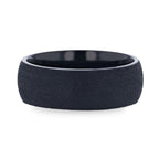CIMMERIAN Domed Black Titanium Men's Wedding Band With Sand Blasted Finish - 8mm