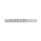 EMILIA Flat Polished Titanium Women's Eternity Wedding Ring With Lab-Created White Diamonds Setting - 2mm
