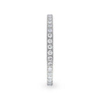 EMILIA Flat Polished Titanium Women's Eternity Wedding Ring With Lab-Created White Diamonds Setting - 2mm