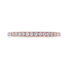 LILLIAN Flat Polished Rose Gold Plated Titanium Women's Wedding Ring With Small Lab-Created White Diamonds Setting - 2mm