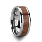 KODIAK Tungsten Wedding Band with Bevels and Rosewood Inlay - 4mm - 12mm - Thorsten Rings