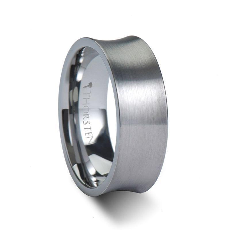 TUCSON Concave Tungsten Carbide Ring with Brushed Finish - 8mm - Thorsten Rings