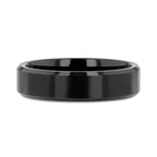INFINITY Black Tungsten Ring with Beveled Edges - 4mm - 12mm