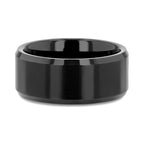 INFINITY Black Tungsten Ring with Beveled Edges - 4mm - 12mm