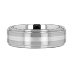 VALKYRIE Raised Center Tungsten Ring with Brushed Stripe - 6mm & 8mm