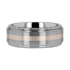 ODIN Platinum Inlaid Raised Center Tungsten Ring - 8mm
