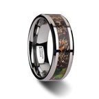 OVERGROWTH Realistic Tree Camo Tungsten Carbide Wedding Band with Green Leaves - 8mm - Thorsten Rings
