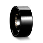 PORTLAND Flat Polished Finish Black Tungsten Ring - 10mm - Thorsten Rings
