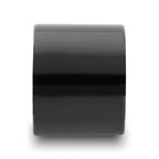 AXWELL Black Flat Pipe Cut Tungsten Carbide Ring with Polished Finish - 20mm