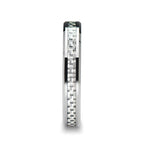 ULTIMA Beveled Tungsten Wedding Band with White Carbon Fiber - 4mm - 6mm