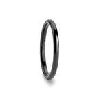 TULSA Domed Black Tungsten Carbide Wedding Band for Women - 2mm - Thorsten Rings