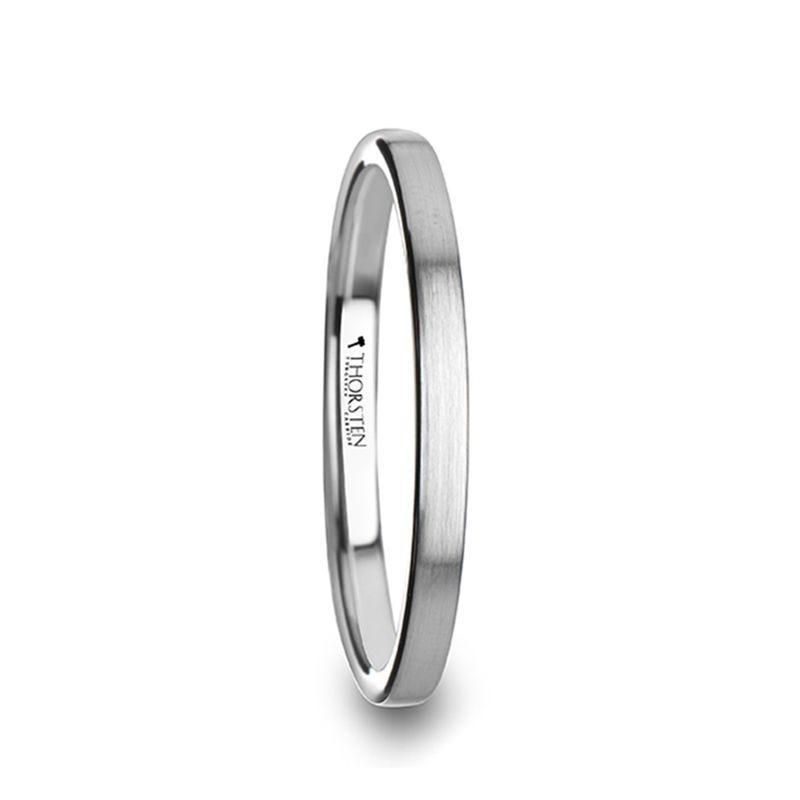 TILLY Flat Style Womens Tungsten Carbide Ring with Brushed Finish - 2mm - Thorsten Rings