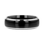 MASERATI Black Tungsten Ring with Polished Domed Beveled Edges - 4mm - 10mm