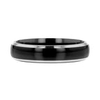 MASERATI Black Tungsten Ring with Polished Domed Beveled Edges - 4mm - 10mm