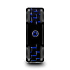 ODELL Black Ceramic Ring with Black and Blue Carbon Fiber and Blue Sapphire Setting - 8mm