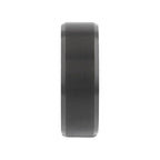 RIGEL Flat Beveled Edges Black Tungsten Ring with Brushed Center and Vibrant Blue Ceramic Inside - 6mm & 8mm