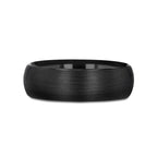 RAIDER Domed Brush Finished Black Tungsten Wedding Band - 2mm - 12mm
