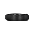 RAIDER Domed Brush Finished Black Tungsten Wedding Band - 2mm - 12mm