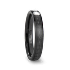 ONYX Black Carbon Fiber Inlaid Black Ceramic Wedding Band - 4mm - 12mm