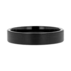 SAN ANTONIO Flat Black Tungsten Carbide Band with Brushed Finish - 4mm - 12mm
