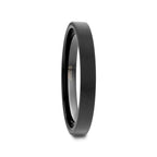 SAN ANTONIO Flat Black Tungsten Carbide Band with Brushed Finish - 4mm - 12mm - Thorsten Rings