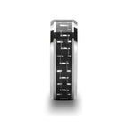 SAN DIEGO Black and Silver Carbon Fiber Inlaid Tungsten Ring - 8mm