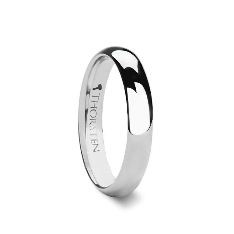 PLATINA Domed White Tungsten Carbide Ring - 4mm & 6mm - Thorsten Rings