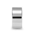 SUTTON Flat White Tungsten Wedding Band with Polished Finish - 12mm