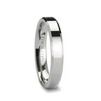 LINCOLN White Tungsten Wedding Band with Beveled Edges - 4mm - 12mm - Thorsten Rings