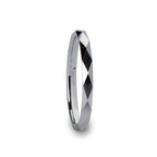 WICHITA Diamond Faceted White Tungsten Ring for Her - 2mm - Thorsten Rings