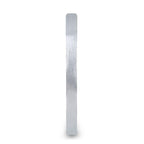 MAISIE Flat Style Women's White Tungsten Carbide Ring with Brushed Finish - 2mm
