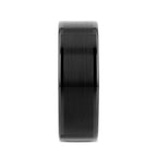 VULCAN Flat Black Tungsten Ring with Brushed Center & Polished Edges - 4mm - 12mm