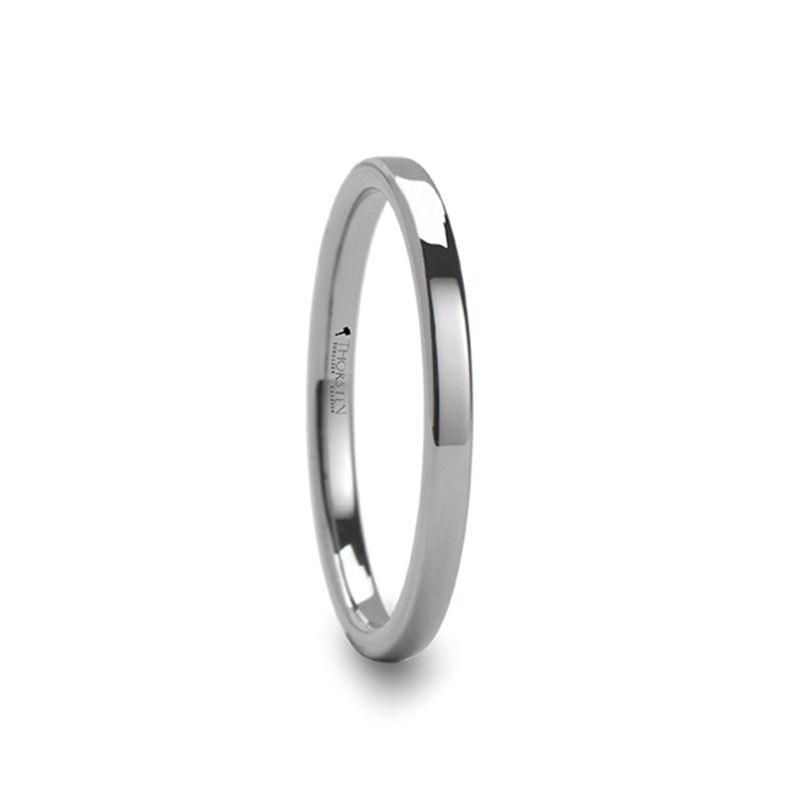 REGINA Wide Flat Style Womens Tungsten Ring - 2mm - Thorsten Rings