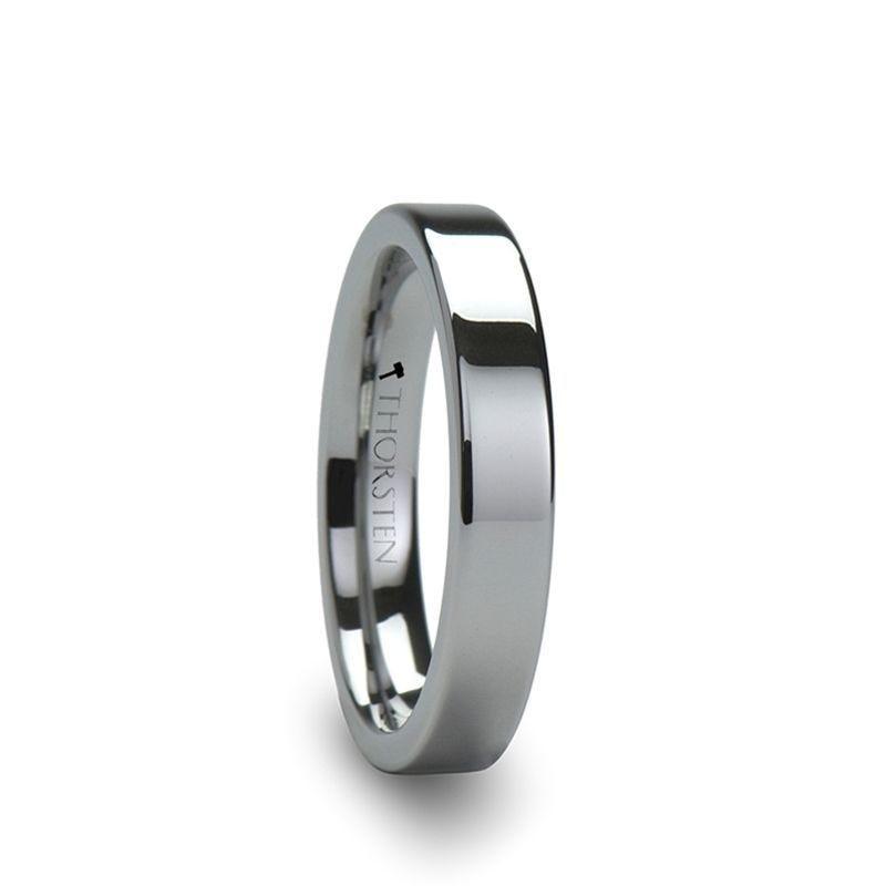 ATHENA Women's Flat Tungsten Carbide Wedding Band - 4mm & 6mm - Thorsten Rings