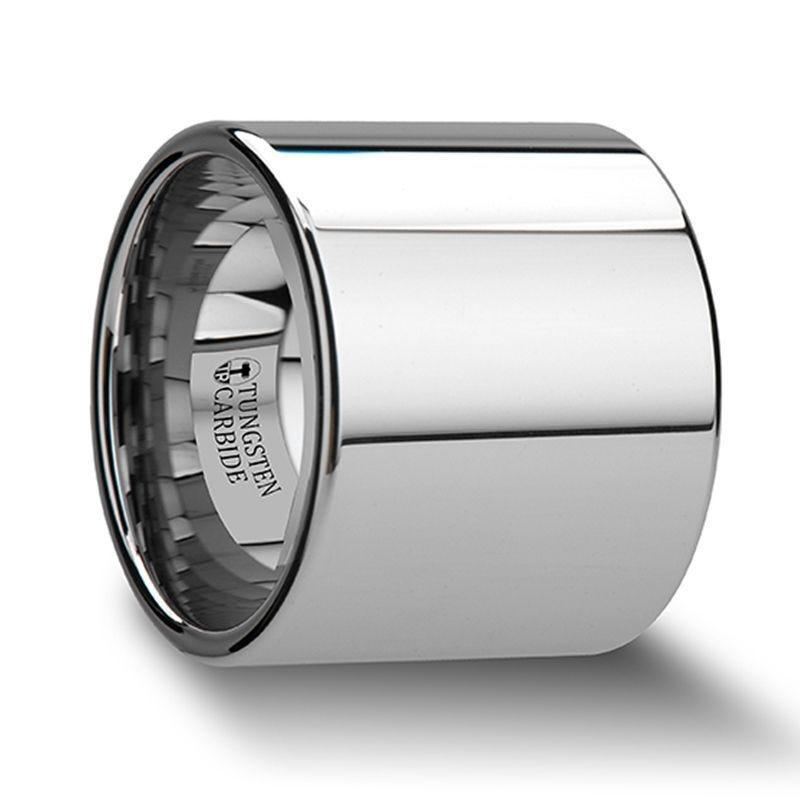 TEXAS Flat Pipe Cut Tungsten Carbide Ring with Polished Finish - 20mm - Thorsten Rings