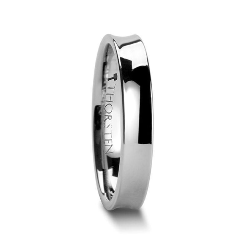 WASHINGTON Concave Tungsten Wedding Band with Polished Finish - 4mm - 8mm - Thorsten Rings