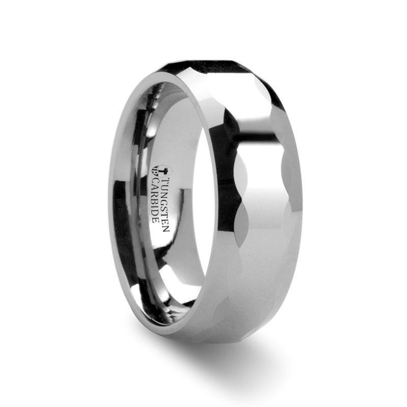 CHICAGO Tungsten Carbide Ring with Oval Facets - 8 mm - Thorsten Rings
